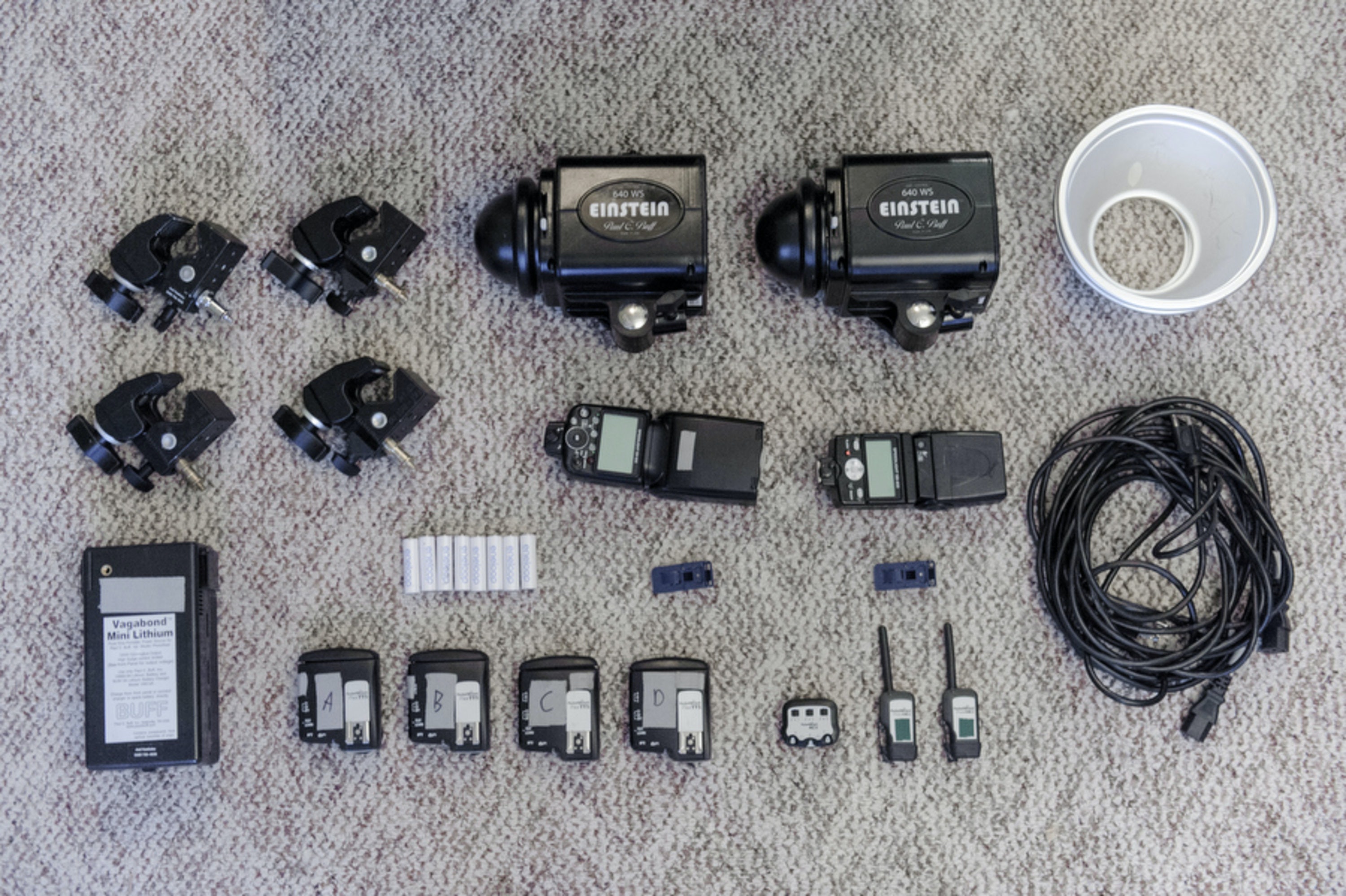 Lighting kit of speedlights and monolights used for basketball games
